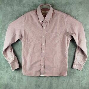 Peter Manning Button Up Slim Fit Shirt Mens 4 L Pink Long Sleeve Cotton Casual